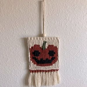 Handmade Macrame Pumpkin Wall Hanging